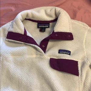 Women’s small Patagonia white with purple trim